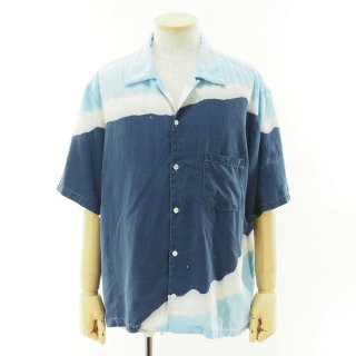 NOMA t.d. ノーマティーディー - Hand Dyed Shirt ハンドダイシャツ - Navy / Lt.Blue