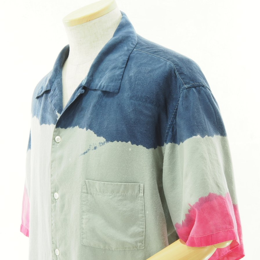NOMA t.d. Ρޥƥǥ - Hand Dyed Shirt ϥɥ - Gray / Navy / Pink
