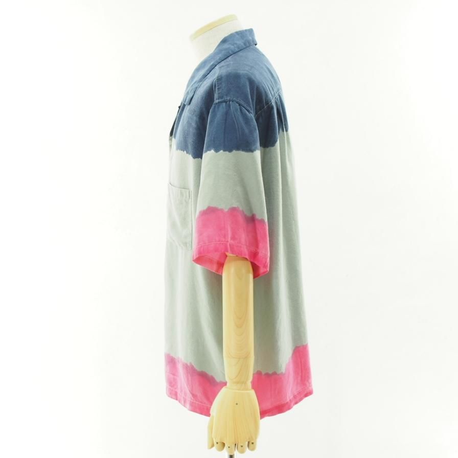 NOMA t.d. ノーマティーディー - Hand Dyed Shirt ハンドダイシャツ - Gray / Navy / Pink