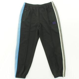 Needles x one day / ニードルズ × ワンデイ 別注 - Zipped Track Pant - Poly Smooth - Black / Asymmetry : Size M