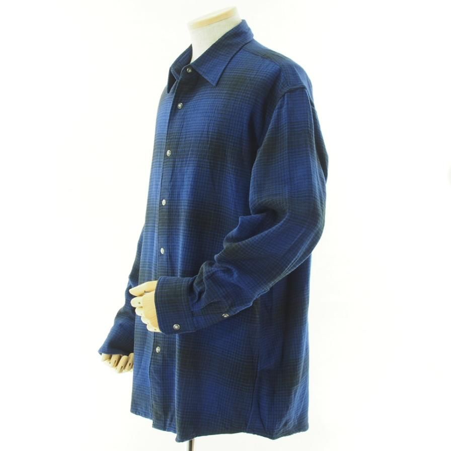 NOMA t.d. ノーマティーディー - N Ombre Plaid Shirt - Navy / Black
