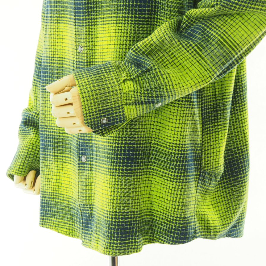 NOMA t.d. Ρޥƥǥ - N Ombre Plaid Shirt - Lime / Navy