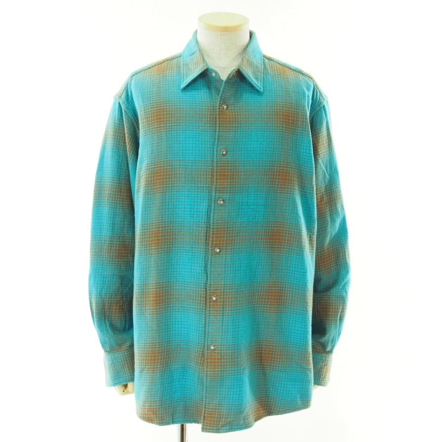 NOMA t.d. ノーマティーディー - N Ombre Plaid Shirt - Water / Brown