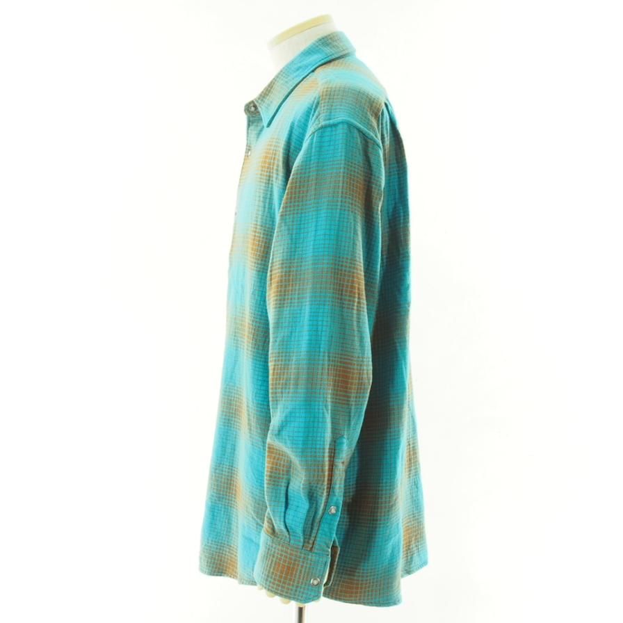 NOMA t.d. ノーマティーディー - N Ombre Plaid Shirt - Water / Brown