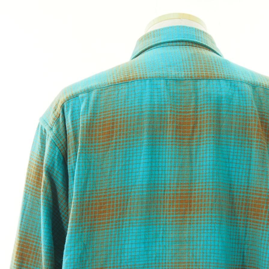NOMA t.d. ノーマティーディー - N Ombre Plaid Shirt - Water / Brown