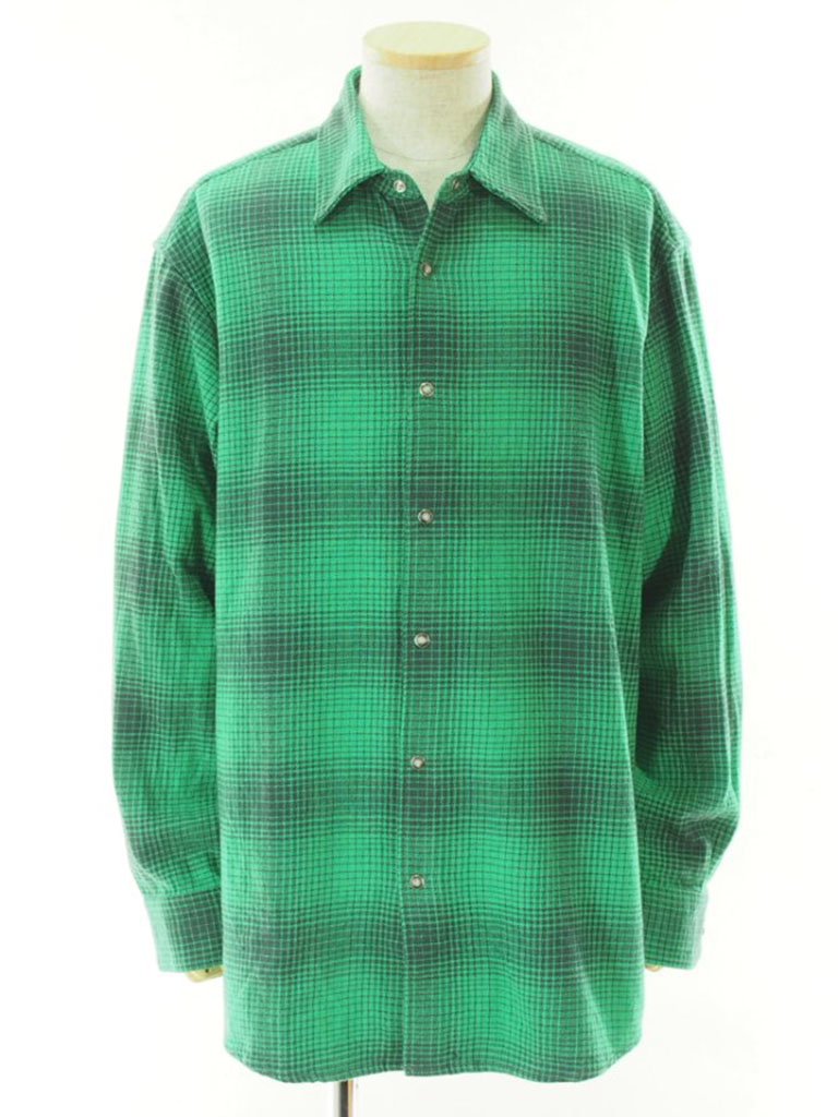 NOMA t.d. Ρޥƥǥ - N Ombre Plaid Shirt - Emerald / Grey