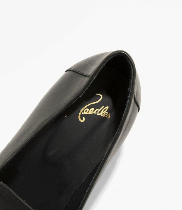 Needles ニードルズ - Heeled Opera Bit Vamp ヒールドオペラビットヴァンプ - Black Smooth