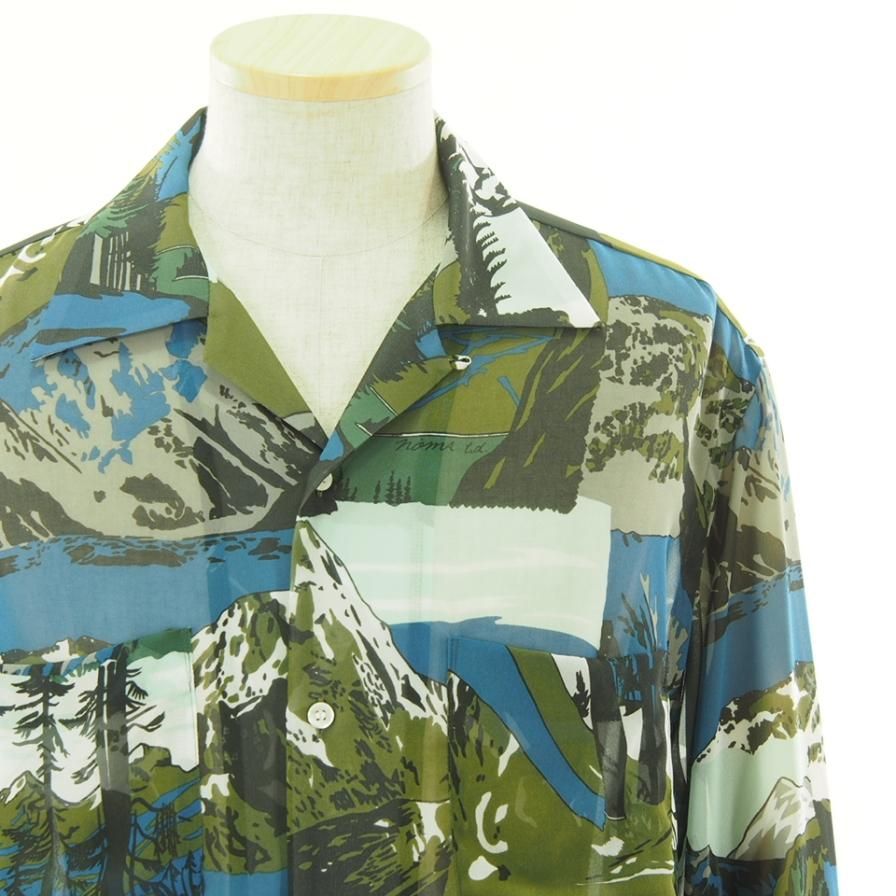 NOMA t.d. Ρޥƥǥ - Chiffon Land Scape Shirt - Green / Day