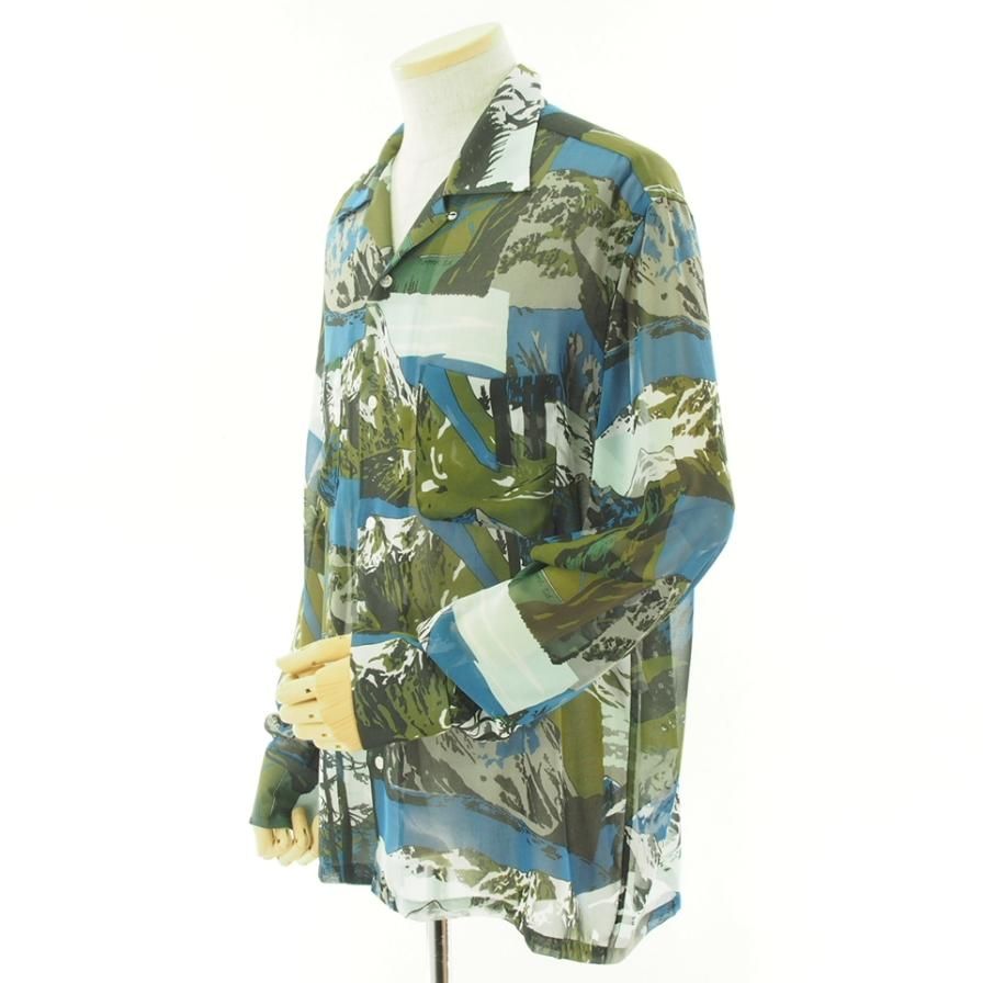 NOMA t.d. ノーマティーディー - Chiffon Land Scape Shirt - Green / Day