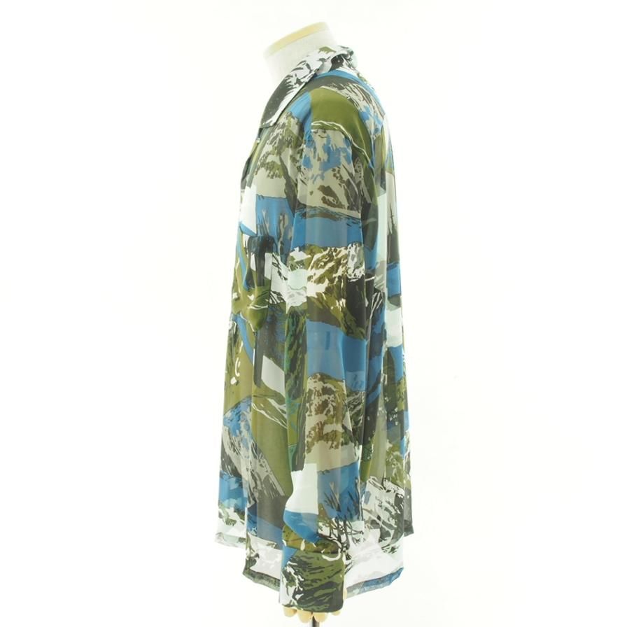 NOMA t.d. ノーマティーディー - Chiffon Land Scape Shirt - Green / Day