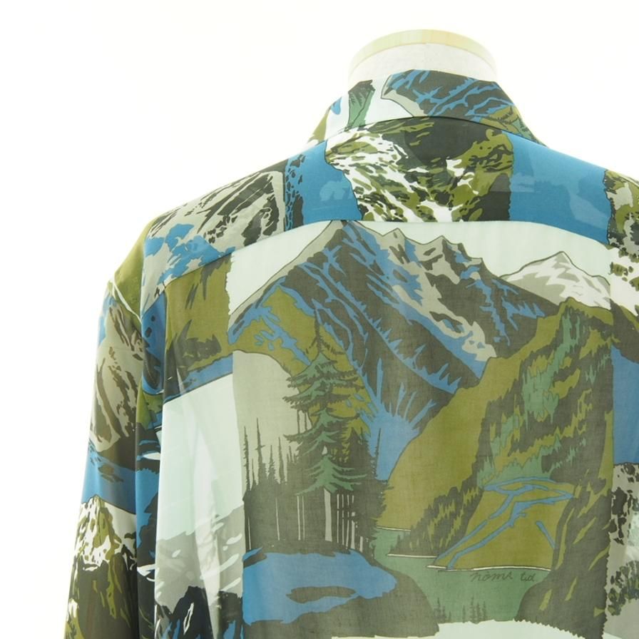 NOMA t.d. Ρޥƥǥ - Chiffon Land Scape Shirt - Green / Day