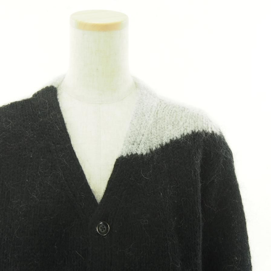 NOMA t.d. ノーマティーディー - Hand Knitted Mohair Cardigan - Black / Grey