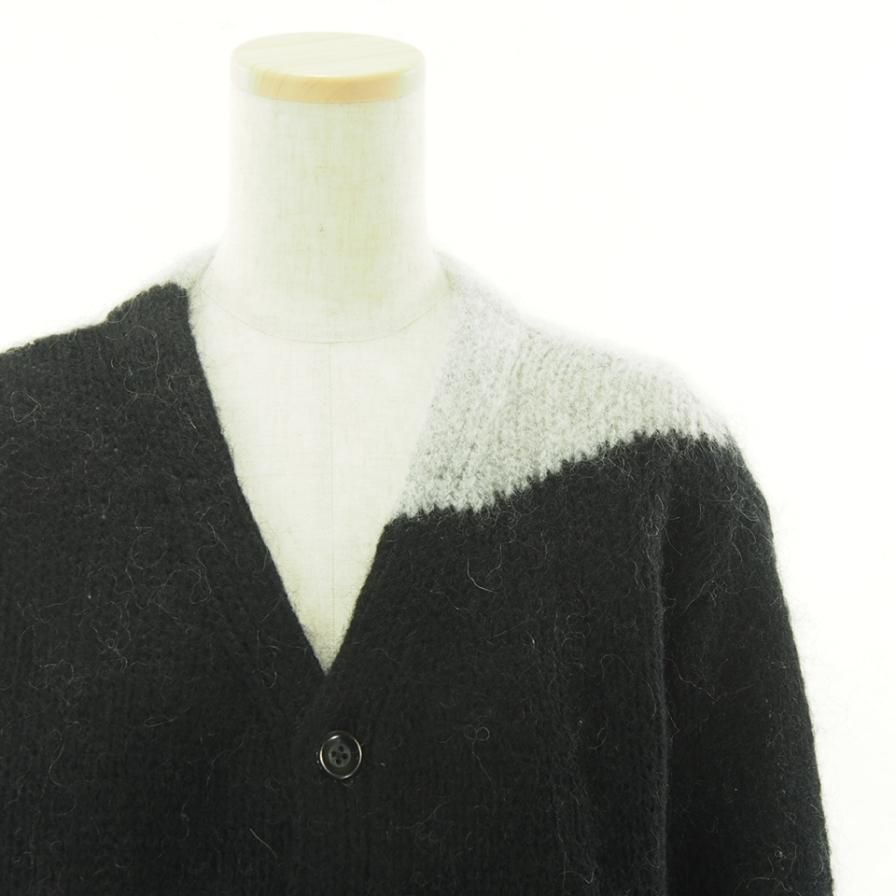 NOMA t.d. Ρޥƥǥ - Hand Knitted Mohair Cardigan - Black / Grey