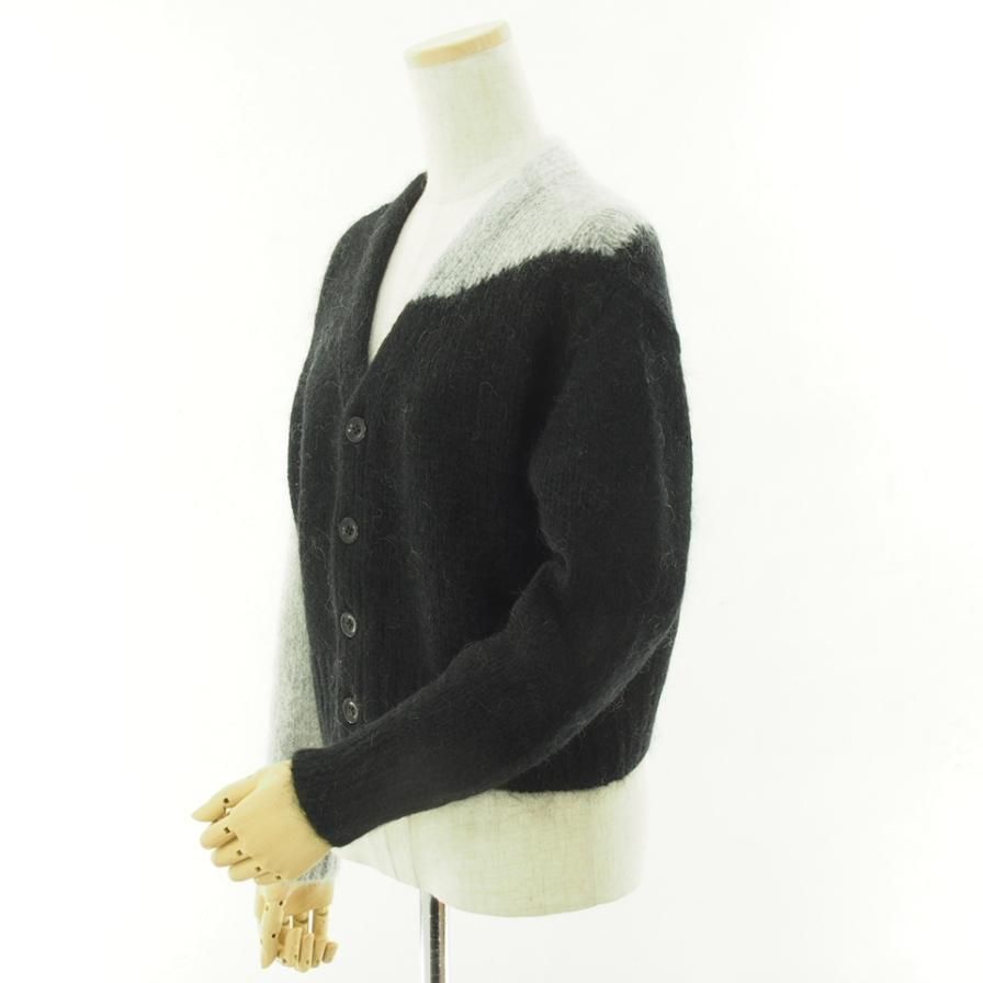 NOMA t.d. Ρޥƥǥ - Hand Knitted Mohair Cardigan - Black / Grey