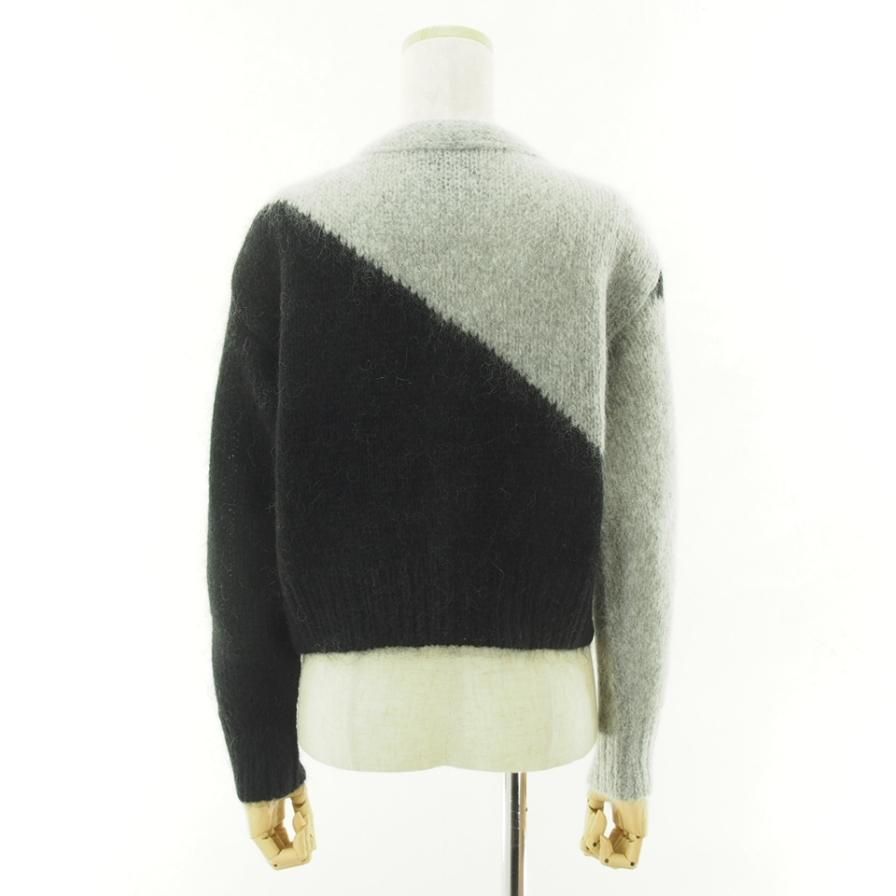 NOMA t.d. Ρޥƥǥ - Hand Knitted Mohair Cardigan - Black / Grey