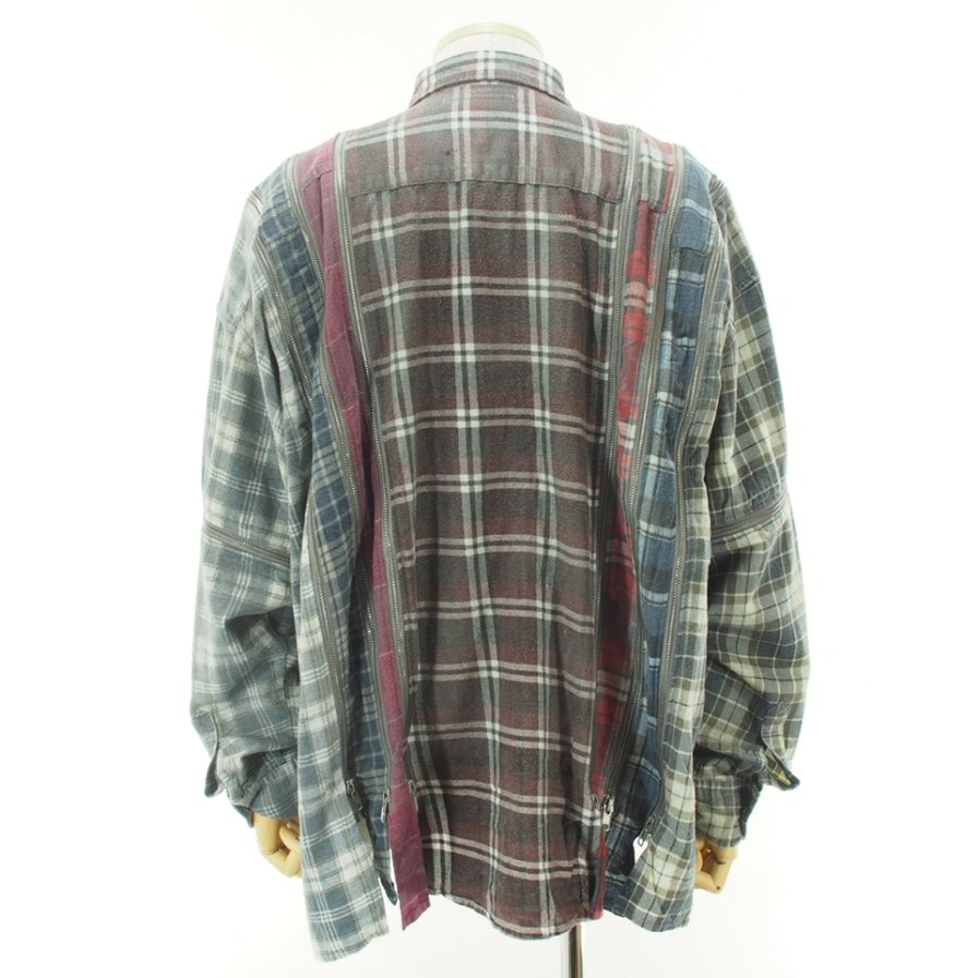 Rebuild by Needles ӥɥХˡݥɥ륺 - Flannel Shirt  7 Cut Zipped Wide Shirt - Reflection - LQ302D