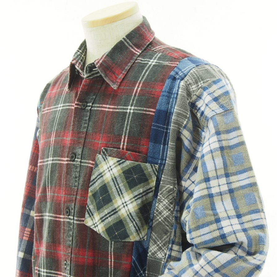 Rebuild by Needles ӥɥХˡݥɥ륺 - Flannel Shirt  7 Cut Wide Shirt - LQ306D