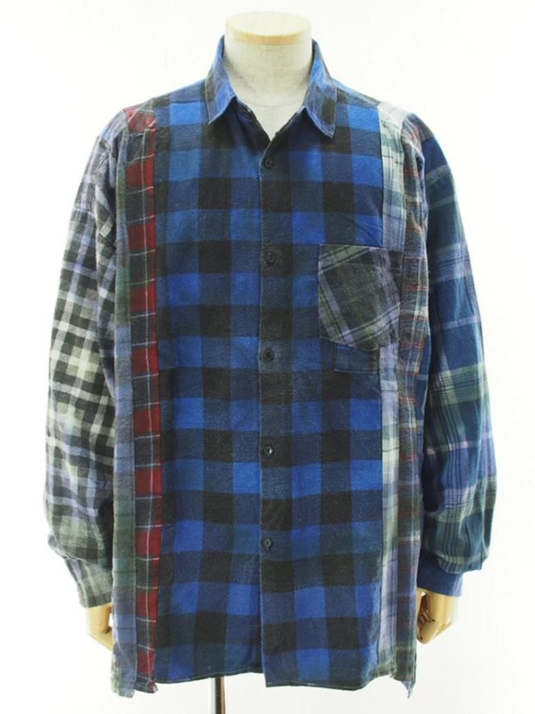 Rebuild by Needles リビルドバイニ－ドルズ - Flannel Shirt → 7 Cut Wide Shirt - Tie Dye - LQ307C
