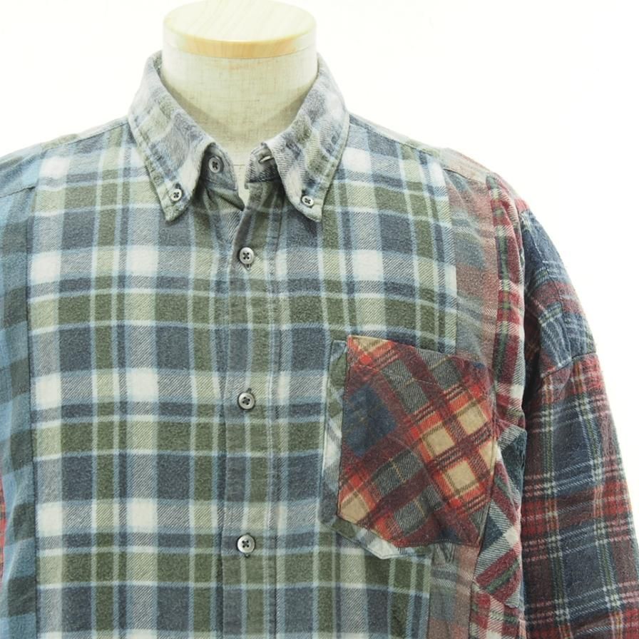 Rebuild by Needles リビルドバイニ－ドルズ - Flannel Shirt → 7 Cut Wide Shirt - Reflection - LQ308D