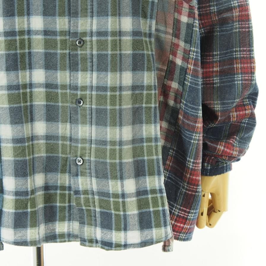 Rebuild by Needles リビルドバイニ－ドルズ - Flannel Shirt → 7 Cut Wide Shirt - Reflection - LQ308D