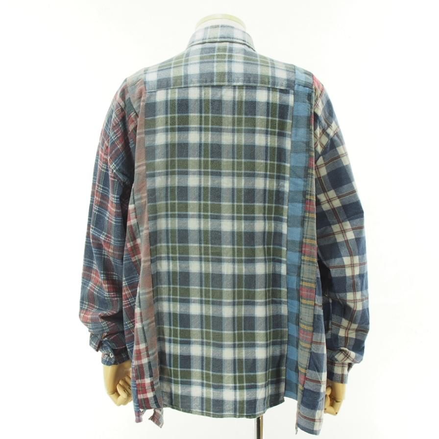 Rebuild by Needles リビルドバイニ－ドルズ - Flannel Shirt → 7 Cut Wide Shirt - Reflection - LQ308D