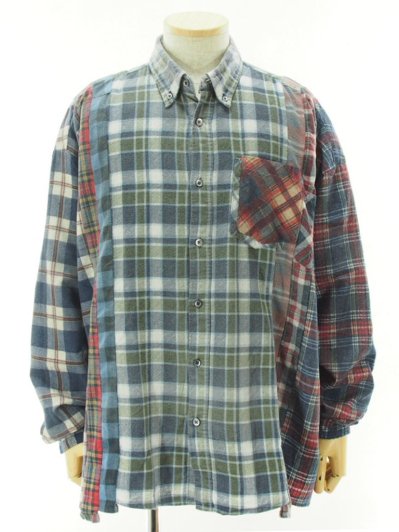 Rebuild by Needles ӥɥХˡݥɥ륺 - Flannel Shirt  7 Cut Wide Shirt - Reflection - LQ308D