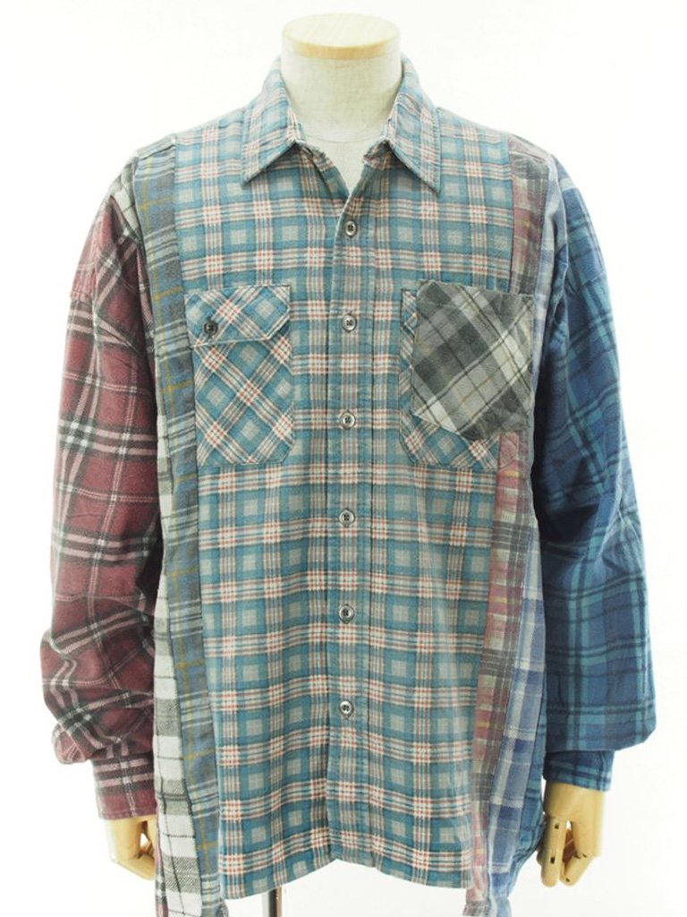 Rebuild by Needles ӥɥХˡݥɥ륺 - Flannel Shirt  7 Cut Wide Shirt - Reflection - LQ308E