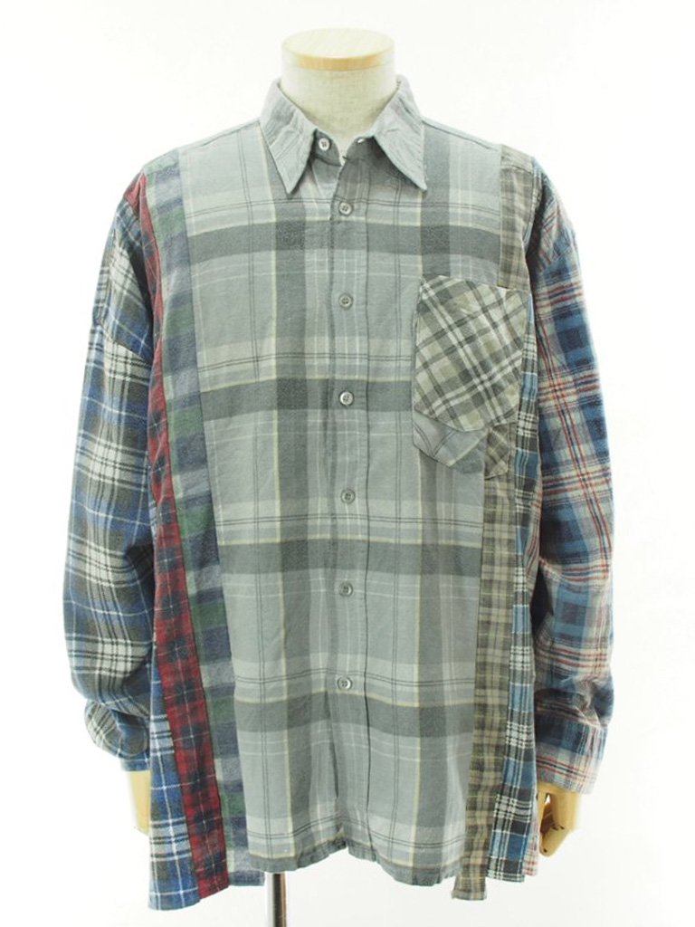 Rebuild by Needles ӥɥХˡݥɥ륺 - Flannel Shirt  7 Cut Wide Shirt - Reflection - LQ308F