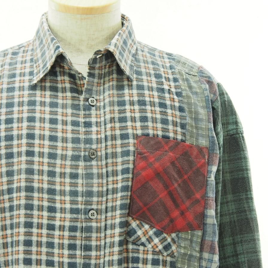 Rebuild by Needles ӥɥХˡݥɥ륺 - Flannel Shirt  7 Cut Wide Shirt - Reflection - LQ308G