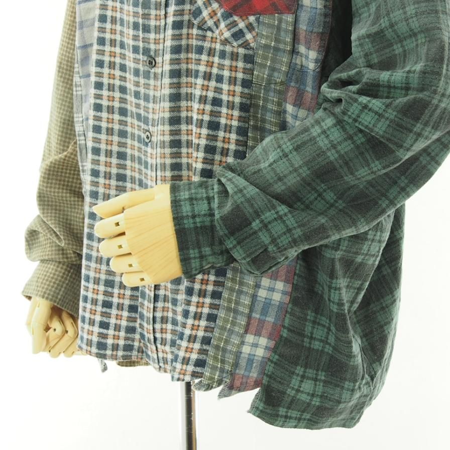 Rebuild by Needles リビルドバイニ－ドルズ - Flannel Shirt → 7 Cut Wide Shirt - Reflection - LQ308G