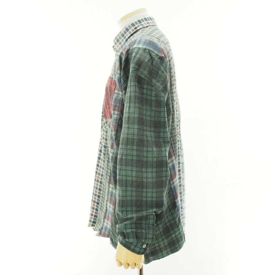 Rebuild by Needles リビルドバイニ－ドルズ - Flannel Shirt → 7 Cut Wide Shirt - Reflection - LQ308G