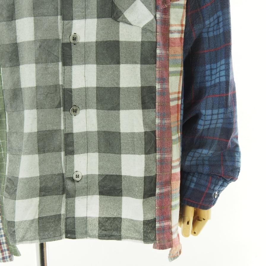 Rebuild by Needles リビルドバイニ－ドルズ - Flannel Shirt → 7 Cut Wide Shirt - Reflection - LQ308H