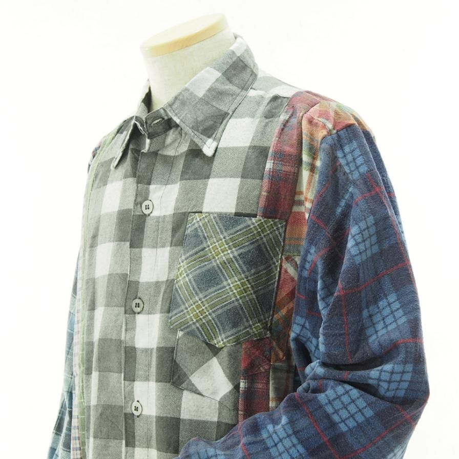 Rebuild by Needles リビルドバイニ－ドルズ - Flannel Shirt → 7 Cut Wide Shirt - Reflection - LQ308H