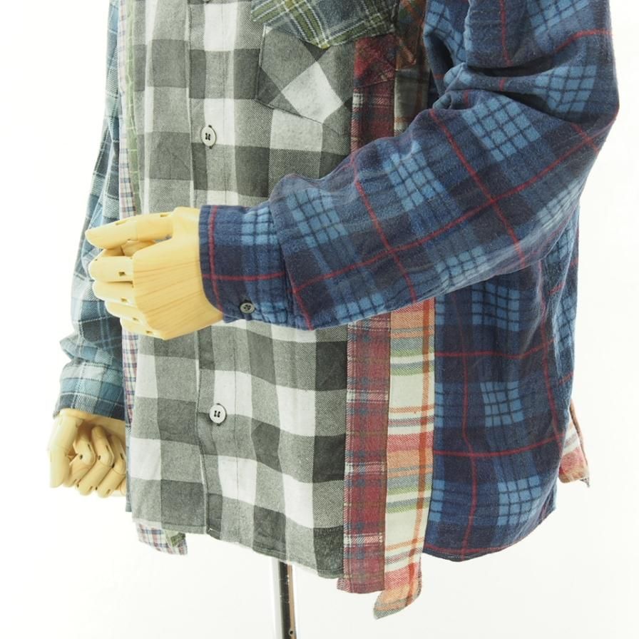 Rebuild by Needles リビルドバイニ－ドルズ - Flannel Shirt → 7 Cut Wide Shirt - Reflection - LQ308H