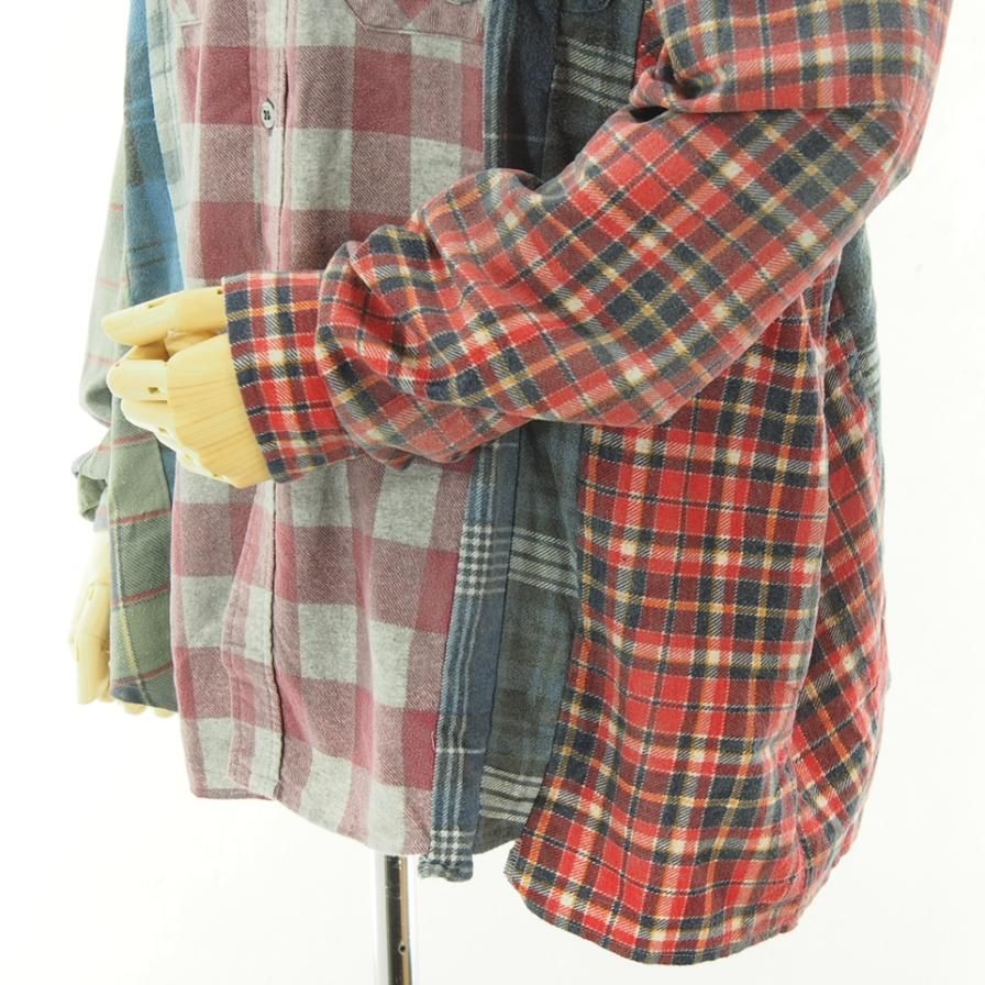 Rebuild by Needles リビルドバイニ－ドルズ - Flannel Shirt → 7 Cut Wide Shirt - Reflection - LQ308J