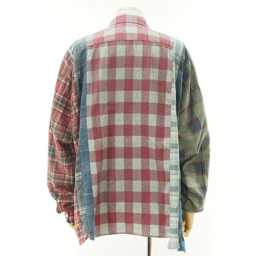 Rebuild by Needles リビルドバイニ－ドルズ - Flannel Shirt → 7 Cut Wide Shirt - Reflection - LQ308J