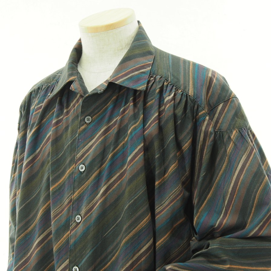 AiE  - Painter Shirt ڥ󥿡 -Diagonal Stripe Print - Brown