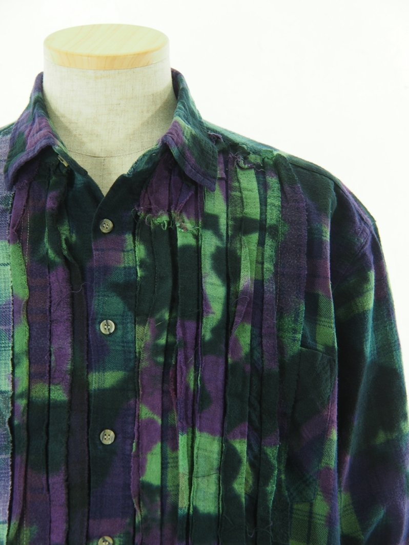 Rebuild by Needles ӥɥХˡݥɥ륺 - Flannel Shirt  Ribbon Shirt / Uneven Dye - MR353D- L Size