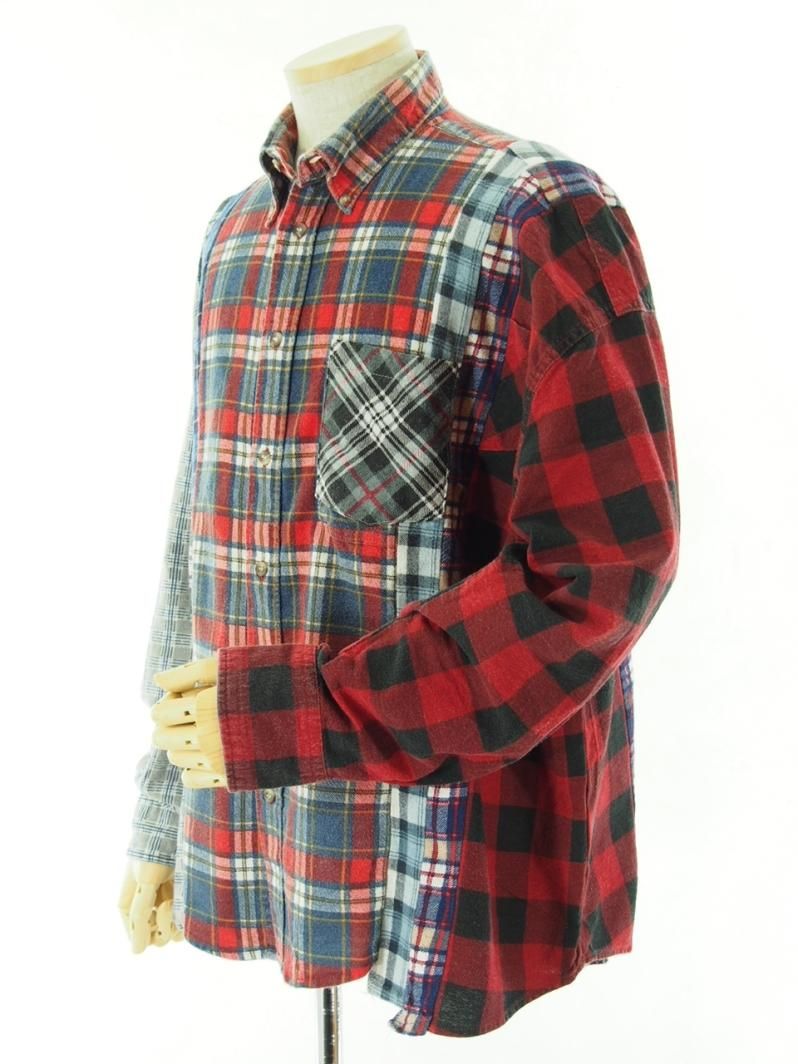 Rebuild by Needles リビルドバイニ－ドルズ - Flannel Shirt → 7 Cut Wide Shirt - MR349C