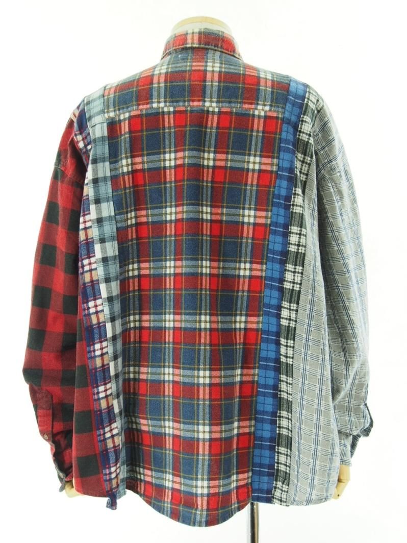 Rebuild by Needles リビルドバイニ－ドルズ - Flannel Shirt → 7 Cut Wide Shirt - MR349C