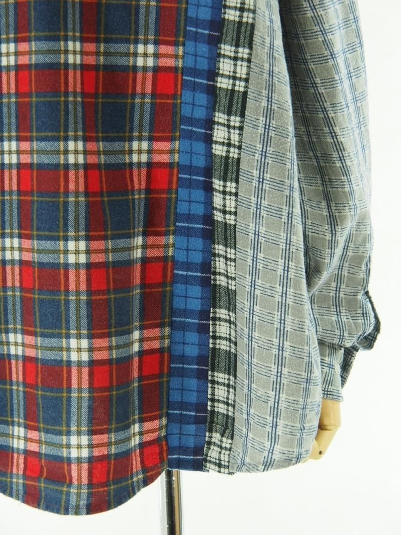 Rebuild by Needles リビルドバイニ－ドルズ - Flannel Shirt → 7 Cut Wide Shirt - MR349C