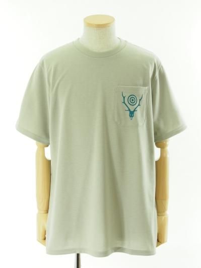 South2 West8 ġȥ - S/S Round Pocket Tee 硼ȥ꡼֥饦ɥݥåȥƥ - Circle Horn - Grey