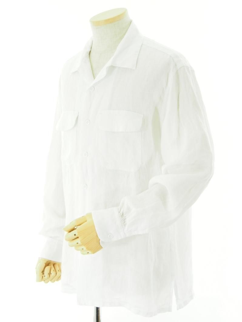 Engineered Garments エンジニアドガーメンツ - Classic Shirt クラッシックシャツ -  Handkerchief Linen - White