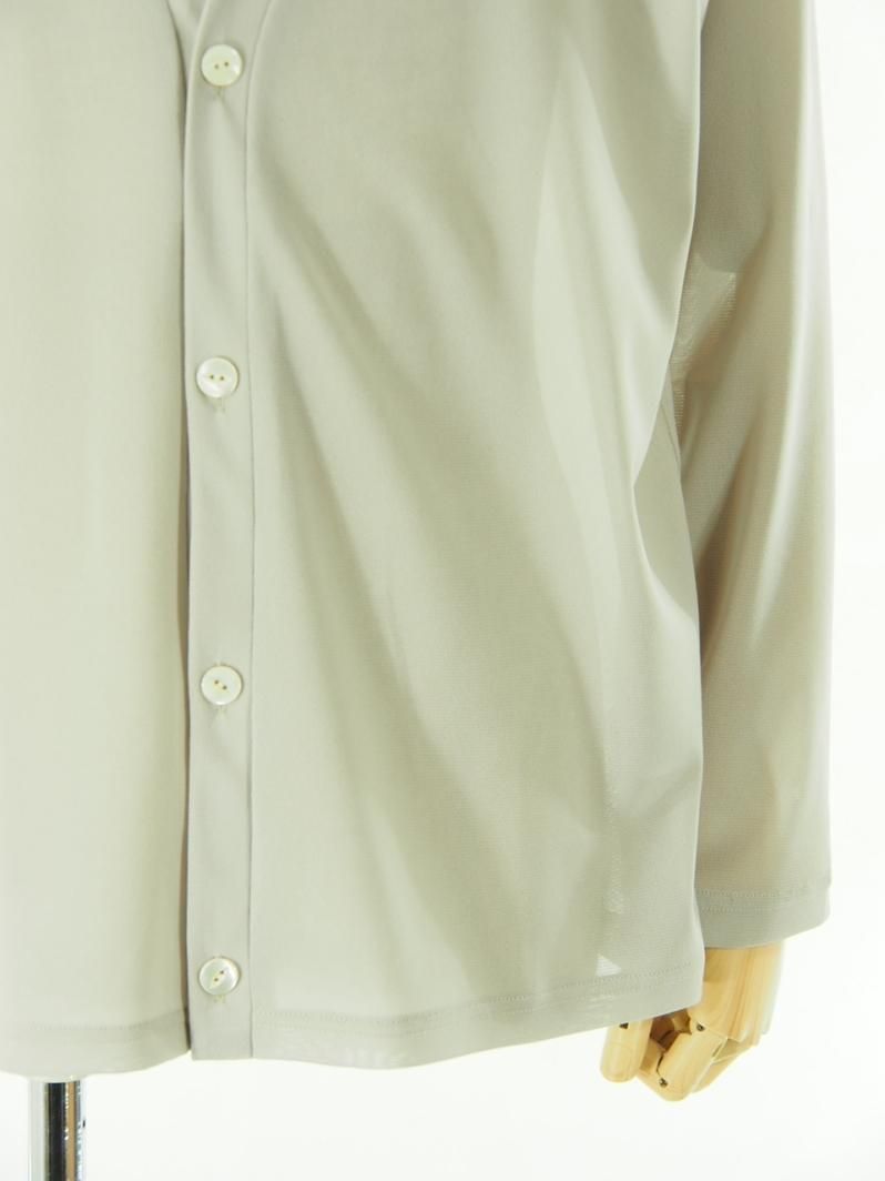 Needles ニードルズ - V Neck Cardigan ブイネックカーディガン - Poly Mesh - Taupe