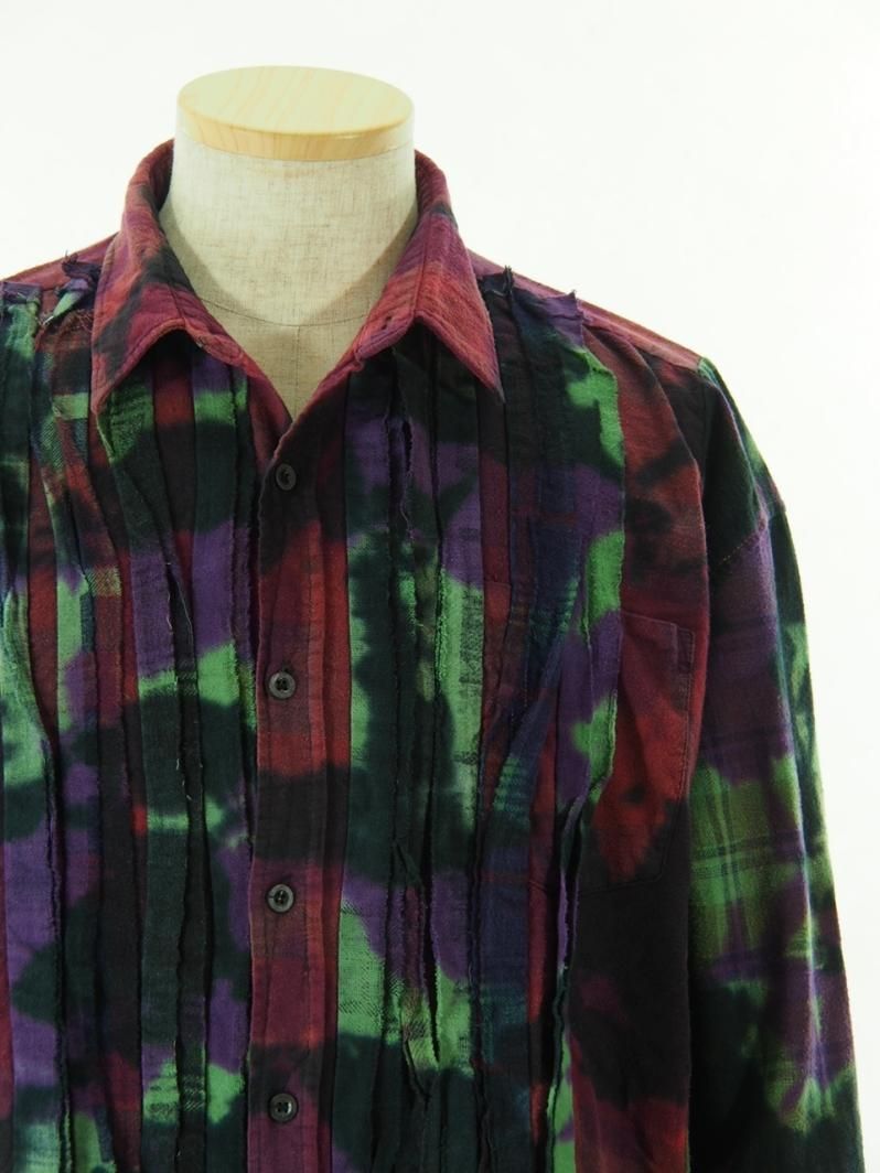 Rebuild by Needles リビルドバイニ－ドルズ - Flannel Shirt → Ribbon Wide Shirt - Uneven Dye - MR356B