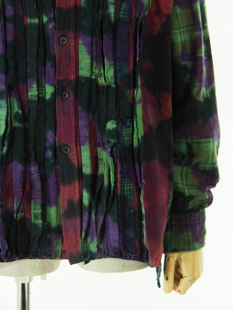 Rebuild by Needles リビルドバイニ－ドルズ - Flannel Shirt → Ribbon Wide Shirt - Uneven Dye - MR356B