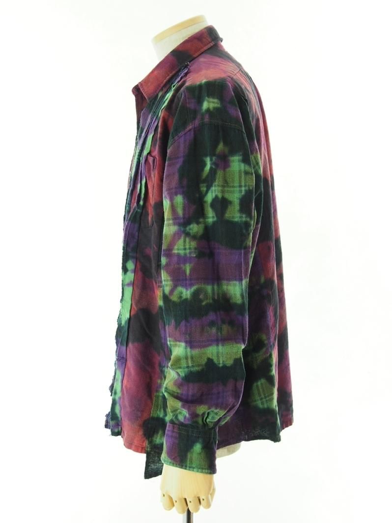 Rebuild by Needles リビルドバイニ－ドルズ - Flannel Shirt → Ribbon Wide Shirt - Uneven Dye - MR356B