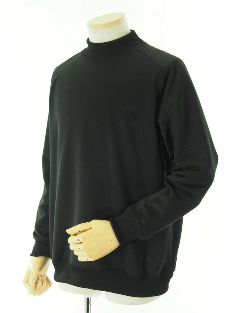Needles ニードルズ - L/S Mock Neck Tee ロングスリーブモックネックティー - C/PE Bright Jersey - Black