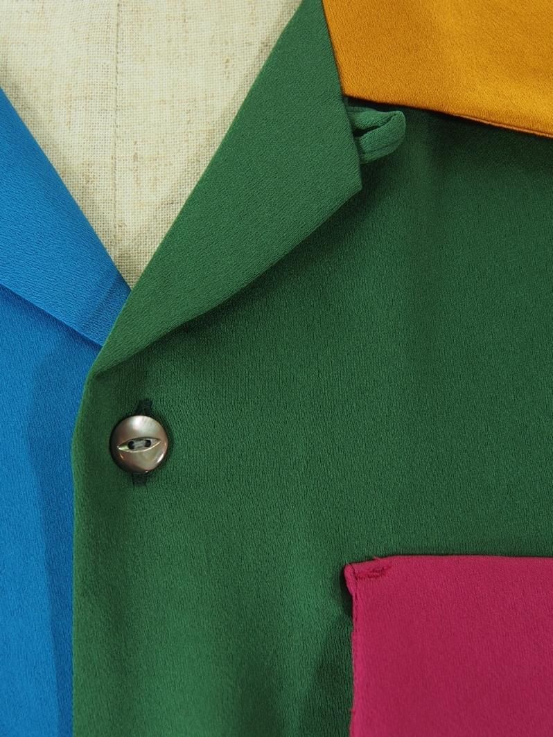 Needles ニードルズ - S/S Classic Shirt ショートスリーブクラッシックシャツ - Poly Sateen / Multi Color - Vivit Tone　