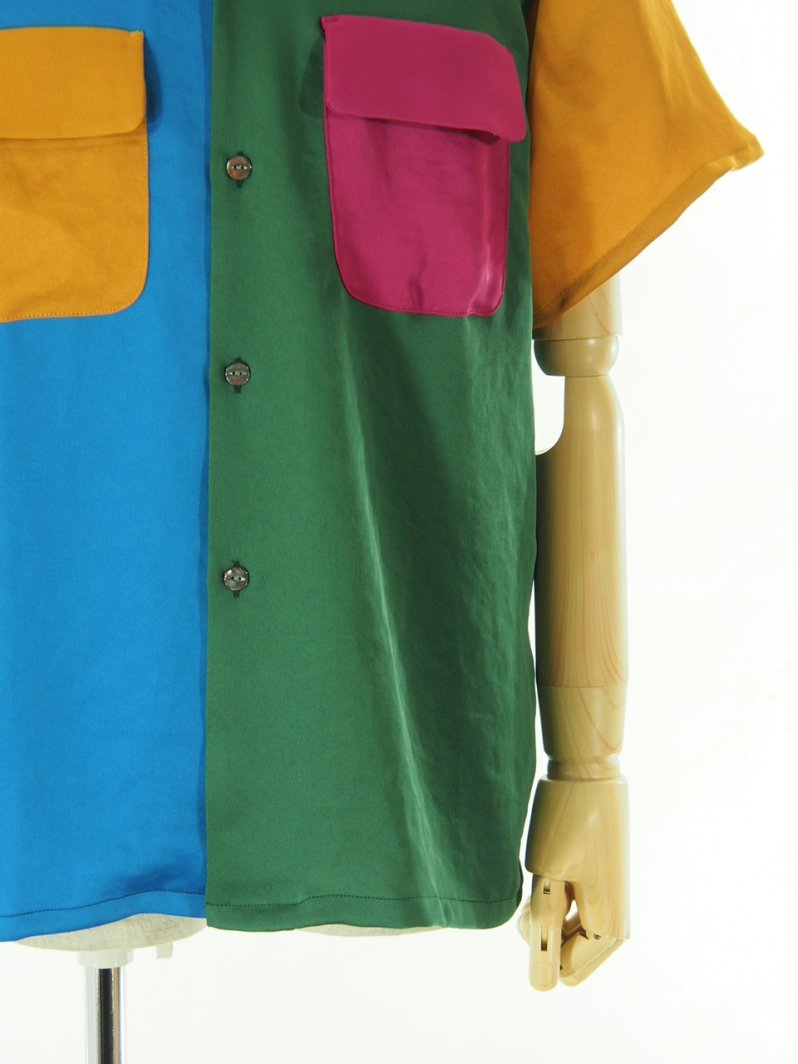 Needles ˡɥ륺 - S/S Classic Shirt 硼ȥ꡼֥åå - Poly Sateen / Multi Color - Vivit Tone